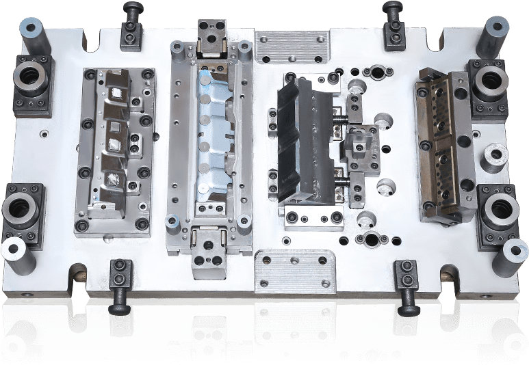 Stamping dies for stanchion engine exhaust systems (upper die)